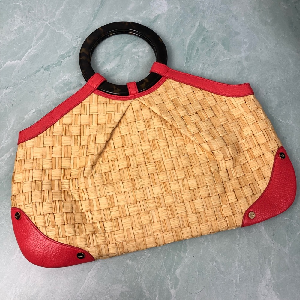 Elaine Turner banana leaf pebble leather tote
